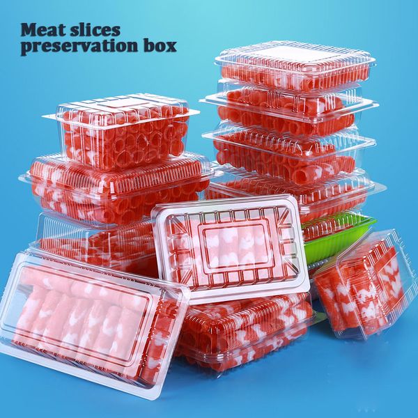 Оптовая индивидуальная одноразовая прозрачная говяжье рулон и пластиковая коробка из баранины, замороженная и свежая упаковочная коробка