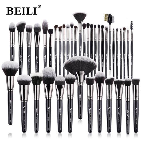 Strumenti per il trucco BEILI Set di pennelli per trucco professionale nero di lusso Pennelli per trucco in polvere grande Fondotinta Natural Blending pinceaux de maquillage 230607