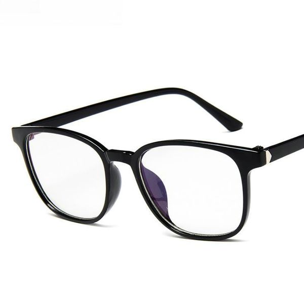 Óculos de sol Moda Armação Óculos Feminino Okulary Olho Preto Vintage Lente Transparente Óptica Quadrada Falsa