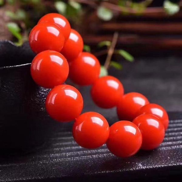 Braccialetti con ciondoli Natural Exquisite Red Carnelian NaturalElastic Beaded Women GiftsRed Bracelet Men JewelryFascino