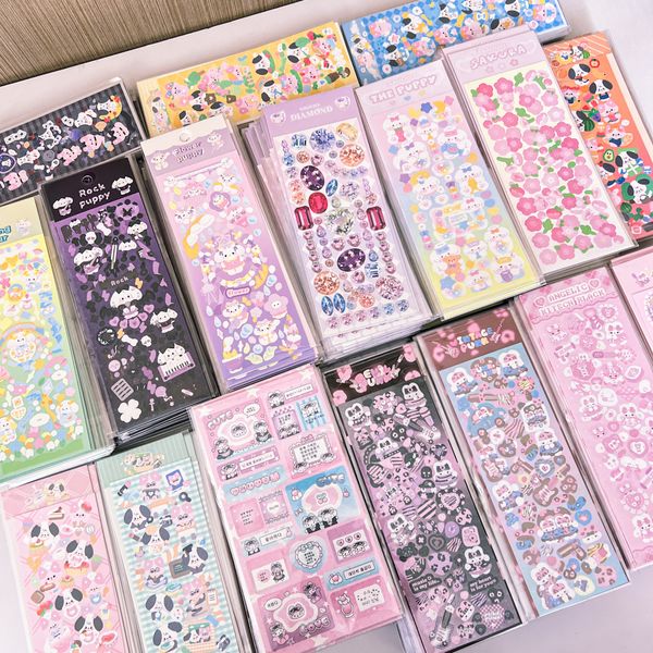 Blocos de Notas MINKYS Chegada 4PCS 6PCS 8PCS Conjunto Completo Kawaii Pocards Adesivos Decorativos DIY Scrapbook Confetti Adesivo 230607