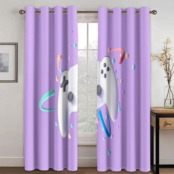 Cortina Cool Video Game Controller Cortinas 2 Painéis Gamer Decoração do Quarto Adolescente Crianças Meninos Meninas Quarto Entrega Gratuita