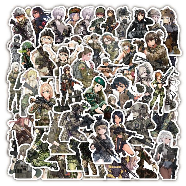 Детские игрушечные наклейки 103050PCS Cool Camouflage Женщины -солдаты наклеек для детей граффити для ноутбука багаж