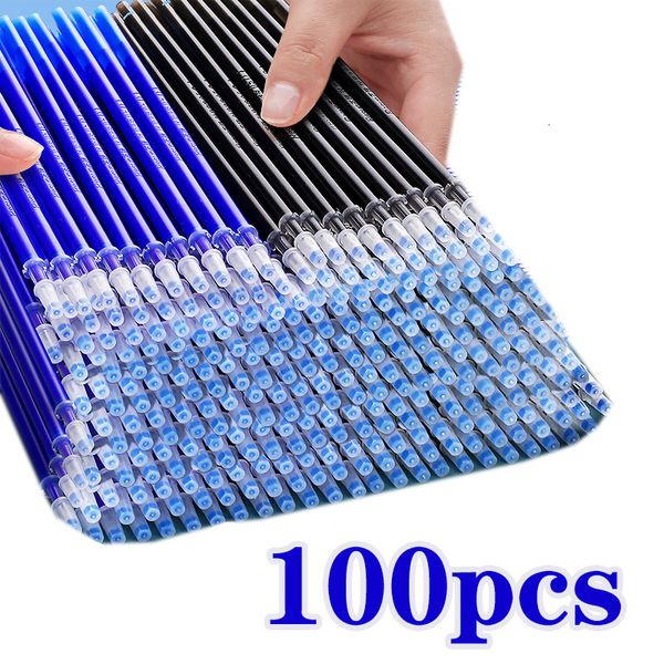 Ballpoint Pens 100pcs Magic Erasable Pend Rovill Blue Black Ink 05 -мм гель -начинка для школьной ручки для школы 230608