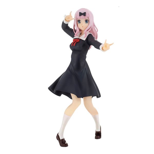 Action Figures Pre-vendita Genuino 18CM Anime Figure Kaguya-sama Love is War Fujiwara Chika Modello di coniglio Bambole Giocattolo Regalo Raccogliere Ornamenti in scatola 240308