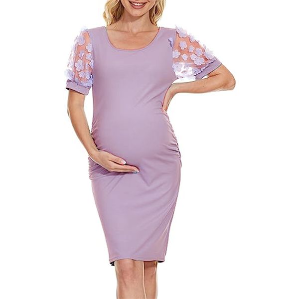 Vestido de maternidade para foto senhora fotografia adereços feminino floral elástico sexy vestidos grávidas 2023 vestido de tiro feminino