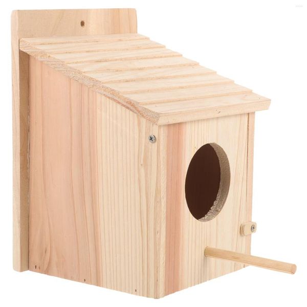 Dekorative Blumen Vogelkäfig Holz Futterstation Naturhaus Kleiner Nistkasten Zucht Haustier Vögel Geburtstagsgeschenk Schlafen Füttern Türdekoration