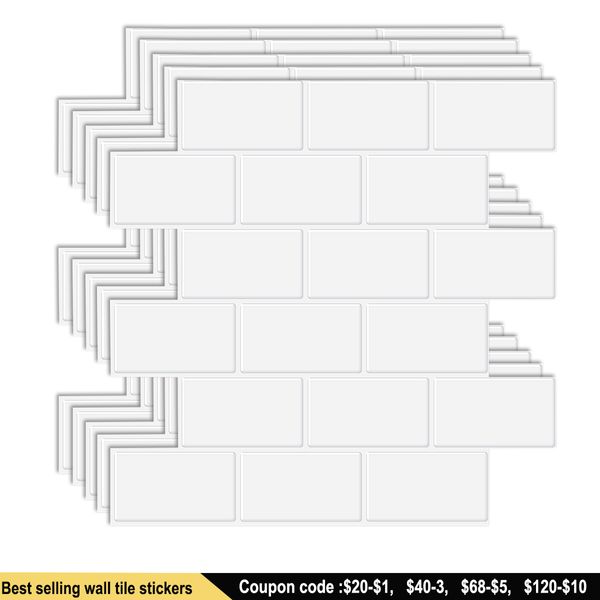 Große Vinyl-Tapete, meistverkauft, 2 mm, 3D-Wandfliesen, stark haftende Wandaufkleber für die Küche, Badezimmer, Dekoration