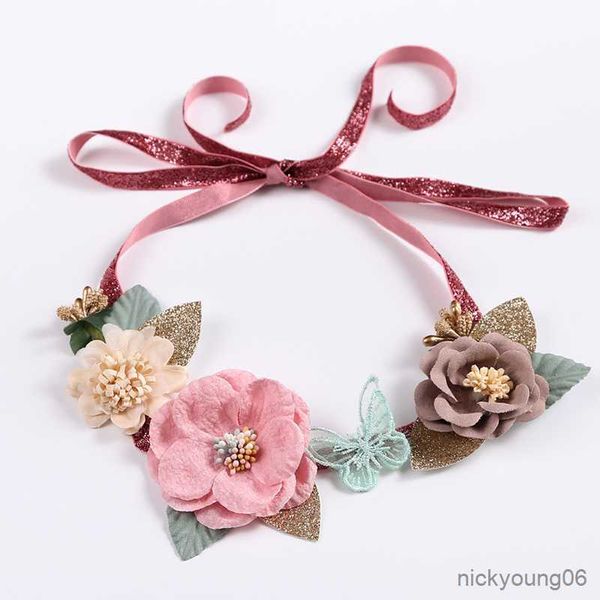 Haar Accessoires Hoofdband Bloemen Meisje Baby Kroon Hoofdbanden Voor Kinderen Tieback Hoofdband Kinderen Haarband Prinses Tiara Bruiloft R230608