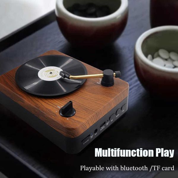 Taşınabilir Hoparlörler Retro Kablosuz Hoparlör Bluetooth Stereo Müzik Oyuncusu Masaüstü CD Radyo Kayıt Şekli Destek Kartı/AUX Play