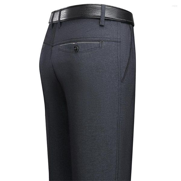 Herrenhosen, Sommer, Herren, Bambusfaser, dünne Baumwolle, Stretch, Herren-Passform, gerade, Business-Casual, hohe Taille, leichte Hose