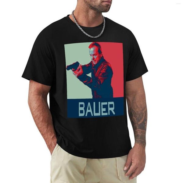 Polos Masculinos Bauer Hope T-Shirt Short Black T Shirts Sweat Shirt Roupas de Verão Roupas Masculinas