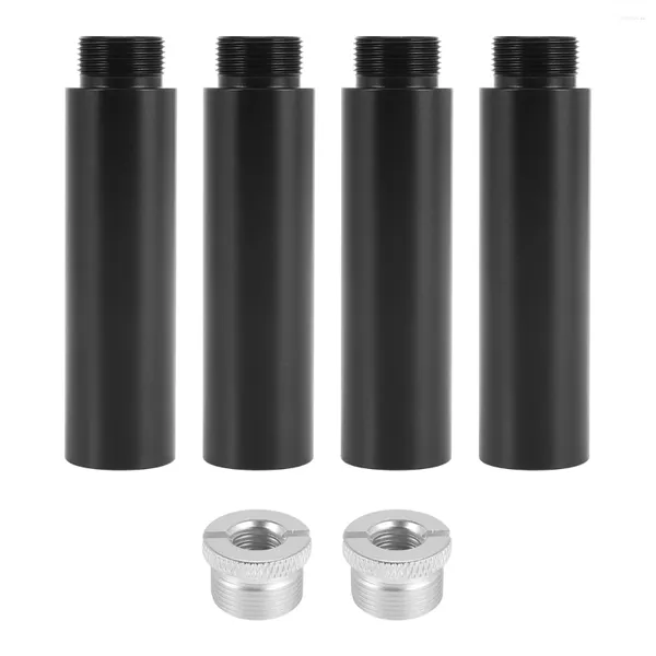 Microfones 4 peças tubo de extensão de suporte de microfone 5/8 polegadas fêmea para macho haste de microfone para suportes de mesa braço