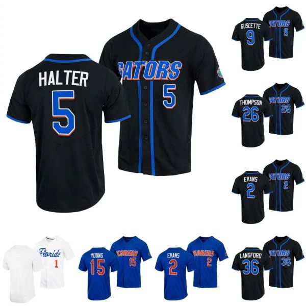 Maglia da baseball personalizzata Florida Gators Brandon Sproat BT Riopelle Colby Halter Hunter Barco Jac Caglianone Josh Rivera Jud Fabian Mac Guscette Sterlin Thompson uomo