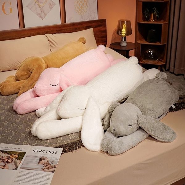 Bonecas de Pelúcia 90 120cm Adorável Animal Gigante Macio Desenhos Animados Orelhas Longas Huggable Coelho Brinquedo Coelho Recheado Travesseiro Para Crianças Menina Belo Presente 230608