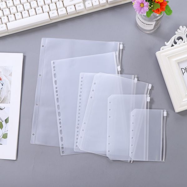 Not Defteri Uygun Açık PVC A5 A6 A7 Binder Cepleri 6ring Defter Dosyaları için Fermuar Klasörleri Raporlar 230607