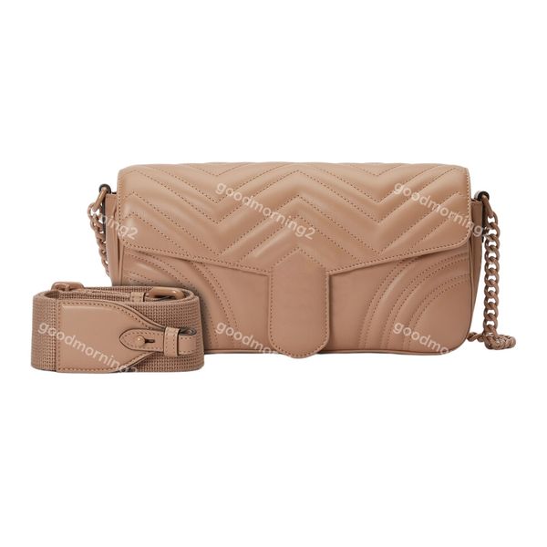 2023 Модные дамы сумки Сумка Цепная сумочка дизайнер Marmont Prights Bags Top Оригинальные качественные сумки кросс -кошелек 26 см палочки в длину.