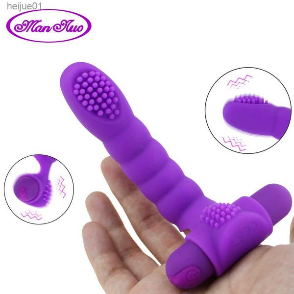 Finger Sleeve Vibrator G Spot Massage Clitoris Stimuler Flirter Sex Toys pour Femmes Masturbateur Féminin Rechargeable Produits Adultes L230518