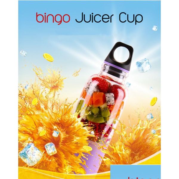 Frutas Vegetais Ferramentas 500Ml 2 Lâminas Liquidificador Portátil Juicer Hine Mixer Elétrico Mini Usb Processador de Alimentos Smoothie Cup Maker Juice Dhroe