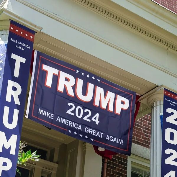 2 pezzi, Trump 2024 Flag Take America Back Save America Again Grandi striscioni Portico esterno Cortile Segno Porta da giardino Banner decorativo da parete