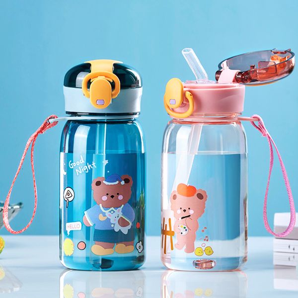 Garrafas de bebê # Garrafa de água para crianças Copo com canudo Desenho à prova de vazamento Garrafas para bebidas ao ar livre portáteis Adoráveis 230607
