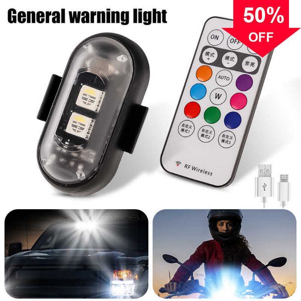 Neue Motorrad -LED -Warnleuchte 7Colourfle Safety Indicator Lichter Strobe Warning Drone Lampe Fernbedienung Daytime Running Light