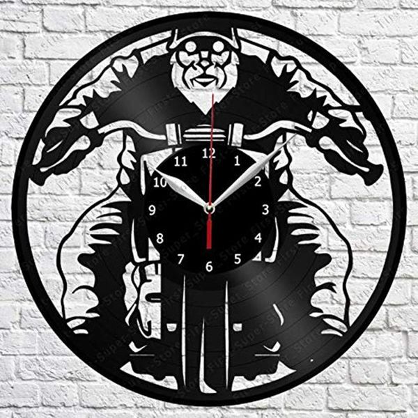 Orologi da parete Bikers Orologio esclusivo fatto a mano Art Decor Home Record Nero Regalo originale Design unico