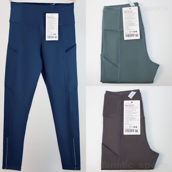 Lu Align Lu Pockets Pantaloni da yoga da donna Scrunch senza cuciture Fitness Pantaloni lunghi Levigatura morbida Legging atletico Elasticità Bodybuilding Pantaloni da yoga Veloce e gratuito