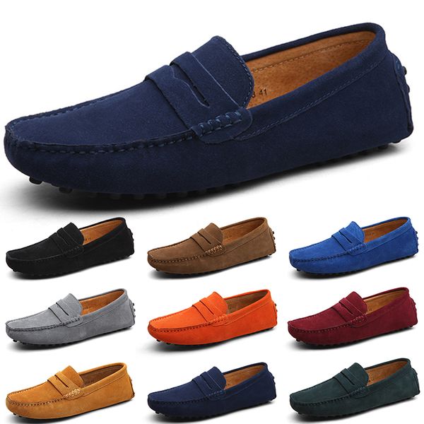 Sapatos casuais masculinos cor sólida preto respirável pratas taupe cinza azul marrom jogging andando baixo macio Multi couro tênis masculino ao ar livre moda tênis