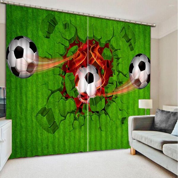 Vorhang Gras Fußball Schlafzimmer Wohnzimmer Vorhänge Cortinas Para Salon 2 Piezas Schöne Po Mode Angepasst 3D