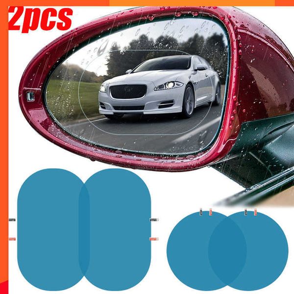 Novo 2pcs espelho retrovisor do carro filme à prova de chuva anti-nevoeiro adesivos de proteção espelho retrovisor transparente decalques filme acessórios para automóveis