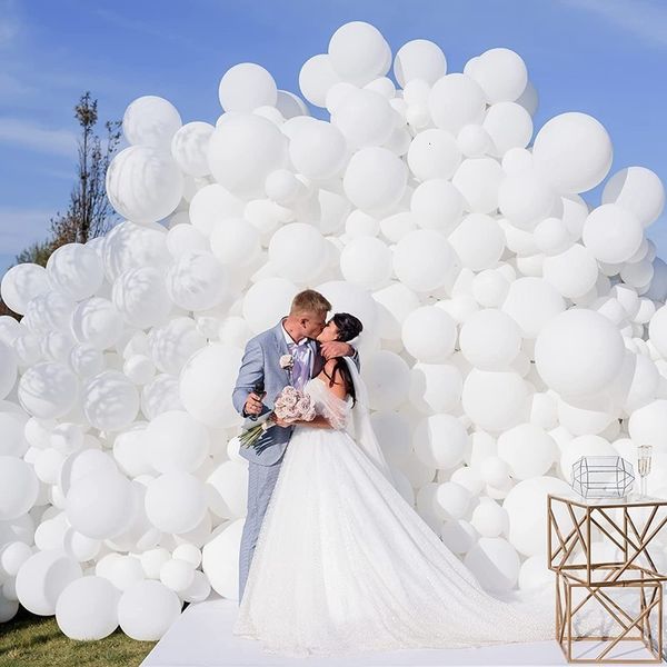 Outros suprimentos para festas de eventos 50100200 pçs Pastel Fosco Branco Puro Látex Balões Casamento Aniversário Decoração Chá de Bebê Redondo Hélio Globos Brinquedos Infantis 230607