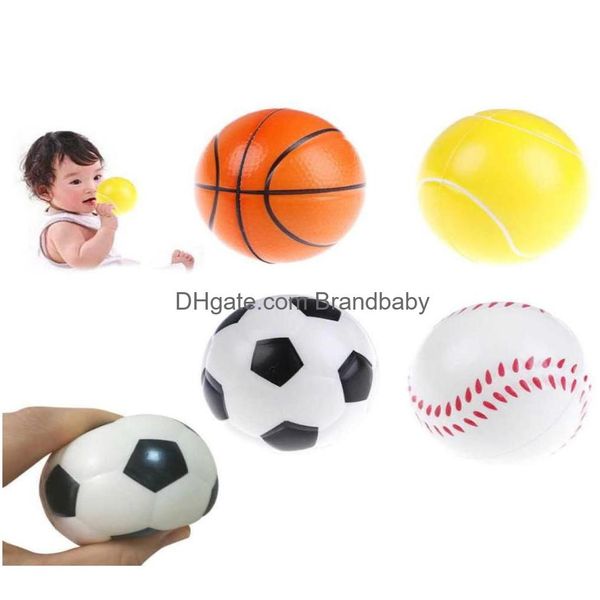 Декомпрессионная игрушка 63 мм детские стрессовые шарики пена PU мягкий волейбол эластичный футбольный баскетбольный баскетбол бейсбольный теннис Whole8064439 Drop D DHQ7R