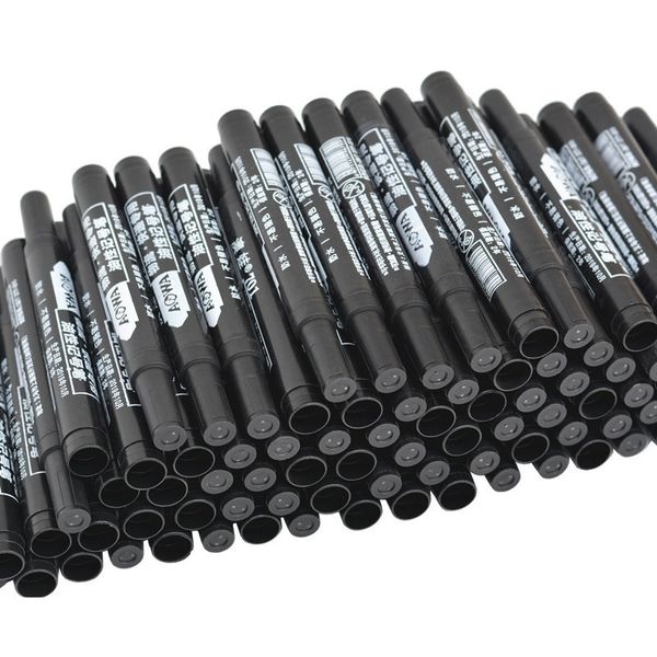 İşaretçiler 5 PCS Kalıcı Boya İşaretçisi Kalem Yağlı Su Geçirmez Siyah Lastik Hızlı Kurutma İmza Kırtasiye Malzemeleri 230608