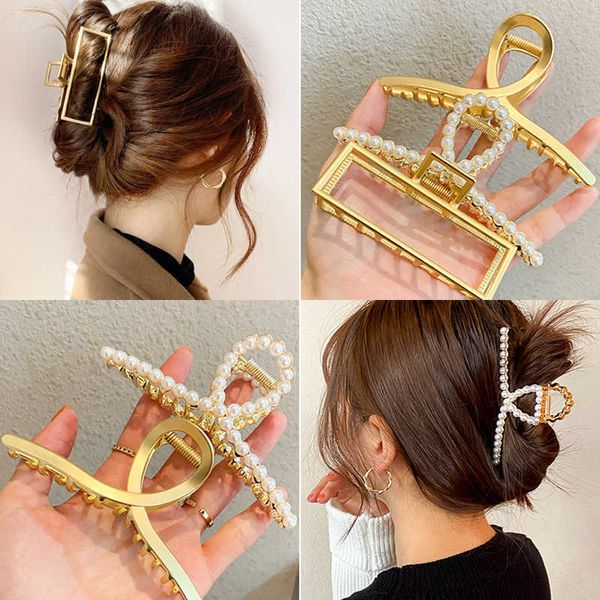 Baumeln Kronleuchter Mode Sommer Metall Geometrische Haarspangen für Frauen Französisch Große Klaue Clips Frau Mädchen Haarspange Kopfbedeckung Pince Cheveux Großhandel Z0608