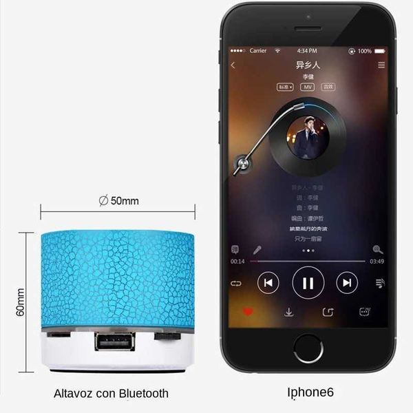 Alto-falantes portáteis bluetooth alto-falante sem fio colorido cartão led usb subwoofer portátil música coluna de som para carro smartphone