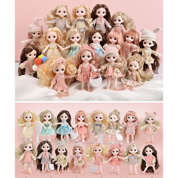 Куклы 13 подвижные соединительные BJD 16см 112 Play House 3D Eyes Dress Up Plastic Diy игрушки для девочек детские мод