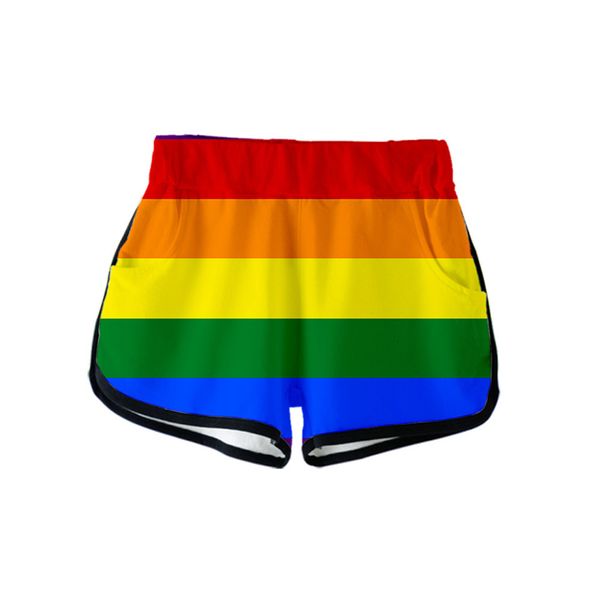 Damen Shorts LGBT Regenbogen Frauen Strand Board Badehose DM Bademode Boardshorts Sexy Boxer Badeanzug Surf Kurze Hosen Set 230608