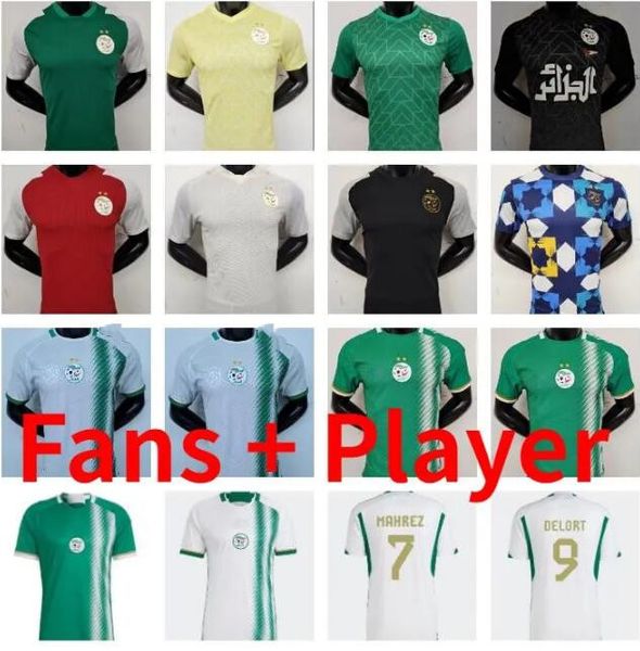 23 24 Algerien Fans Spielerversion MAHREZ Fußballtrikots Fans Maillot Algerien 2023 2024 ATAL FEGHOULI SLIMANI BRAHIMI Home Away BENNACER Kinder Fußballtrikot ABB