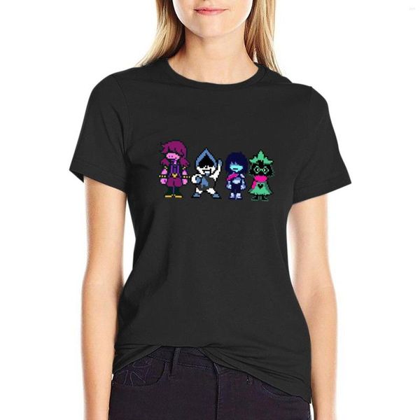 Polos femininos DELTARUNE - PERSONAGENS PRINCIPAIS (SUZIE LANCER KRISS RASIEL) Camiseta Oversized T Shirt Aesthetic Clothing T-shirts For