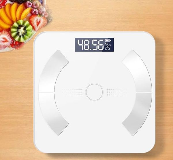 Balança de gordura corporal inteligente, analisador de composição corporal de banheiro digital Bluetooth de alta precisão, mede peso, gordura corporal, água, músculos, massa óssea e gordura visceral