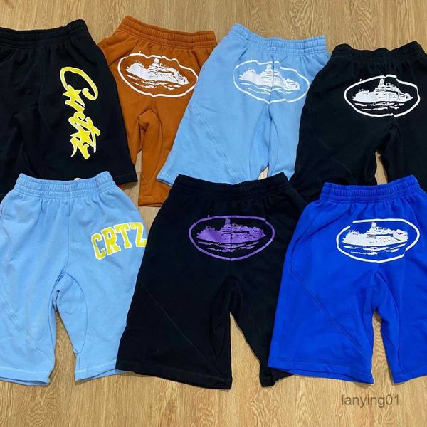 2023 Mens Ship Print Corteiz Shorts Ins Moda Hip Hop Skate Calças Casuais para Homens e Mulheres Todas as Temporadas Calças Curtas