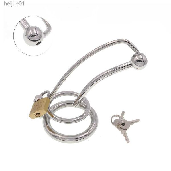 Aço inoxidável Sissy Chastity Lock Birdcage Uretral Castity Cage Device Lock Penis Lock Alternative Sex Toys For Men Adult Product L230518