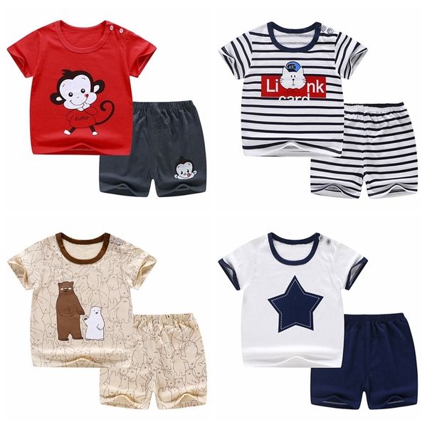 Conjuntos de roupas de verão, meninos, ternos, roupas de bebês, meninas, 100% algodão TopPant 2PCS Conjunto bebê nascido 6 9 12 18 24 meses 230607