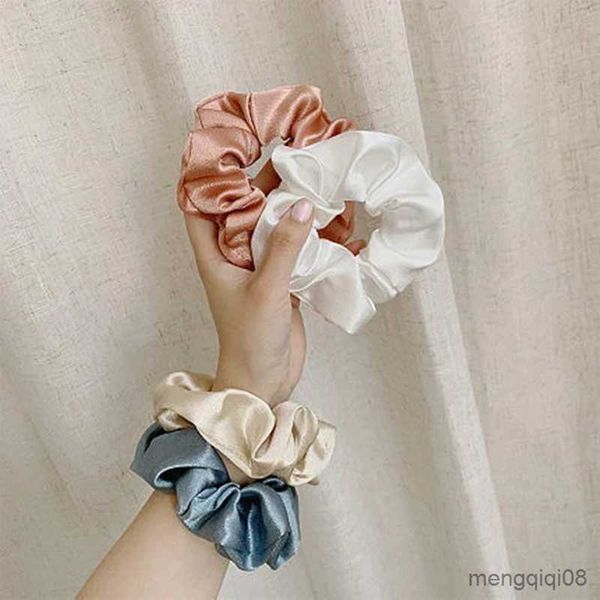 Altro New Korean Coffee Women Elastic Hair Bands Tinta unita Stampa floreale Scrunchies Cravatte Ladies Ponytail Hold Accessori R230608