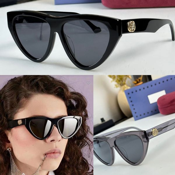 Классический стиль G Семейные солнцезащитные очки роскошные дизайнерские дизайнерские кошачьи глаза модная цепь g логотип черный рам