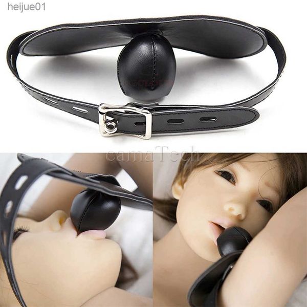 camaTech Couro Arnês Bondage Gag Esponja Macia Treinador Escravo Bola Oral Mordaças Restrições Boca Plug Fetish Brinquedos BDSM Produto Sexual L230518