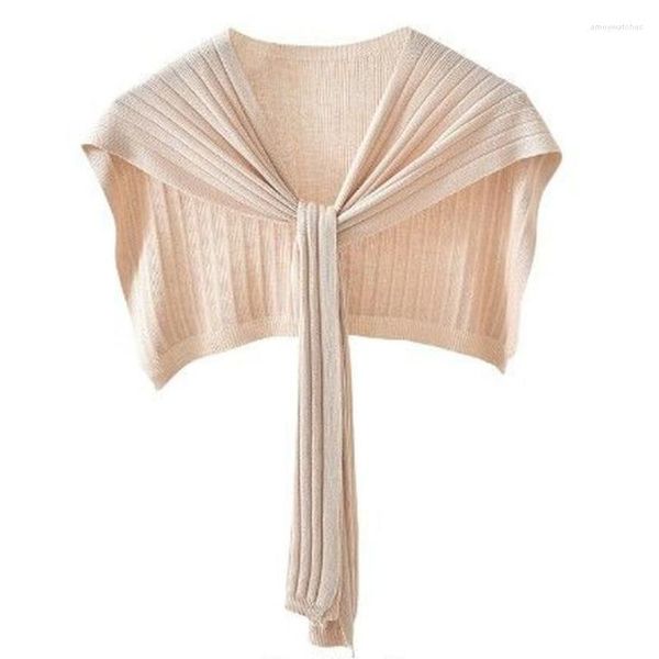 Шарфы корейский шерстяной вязаный вязаный шар теплый шаль зимние женские блузки фальшивые воротницы с шарфом шарфов с твердым цветом