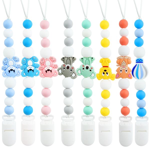 Mobiles# Silicone Dentição Chupeta Clipes Koala Baby Chain Contas Soltas Variedade Animal Cartoon Molar Mordedor Brinquedo Presente 230607