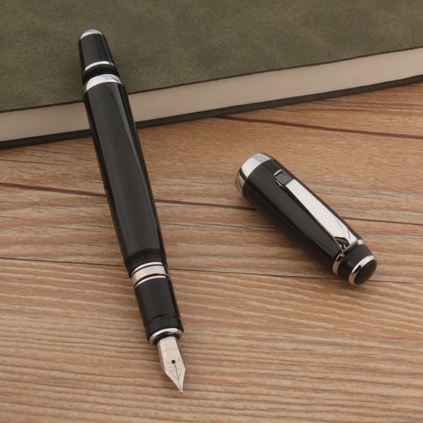 Fountain Pens Classic Metal 003 Buzlu Siyah Kalem Gümüş İş Kırtasiye Okul Ofis Malzemeleri Mürekkep 230608